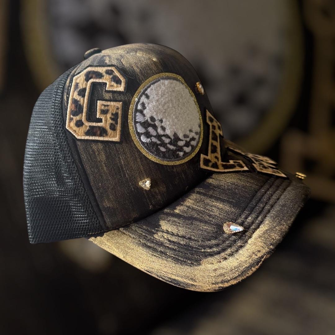 Wild GOLF Trucker Hat - Turquoise and Tinsel-Home of Mad Gringa Hat Bar