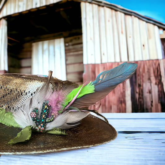 Cactus and Rust Hat Fascinator - Mad Gringa Hats & Boutique